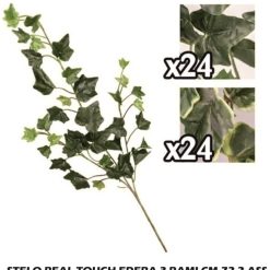 Stelo Real Touch Edere 3 Rami Cm.72 2 Ass.