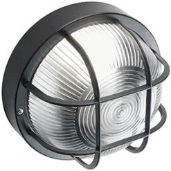 SOVIL Plafoniera Applique Rotonda Gabbia in Resina Ø 18,5×10h cm Nero 40W