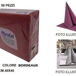 Tovaglioli Airlaid Cm.40X40 Set 50 Pz. Bordeaux