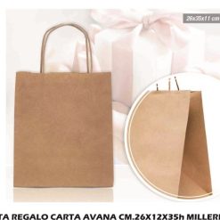 Busta Regalo Carta Avana Cm.26X12X35H Millerighe