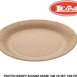 Piatto Kraft Avana Diam. Cm.18 Set 100 Pz.