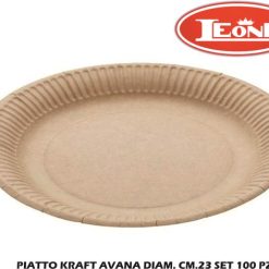 Piatto Kraft Avana Diam. Cm.23 Set 100 Pz.