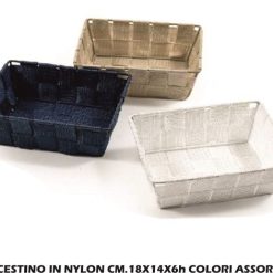 Cestino In Nylon Cm.18X14X6H Col. Ass.