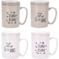 Tisaniera Con Coperchio E Filtro Cm.9X12H 2 Dec. 2 Col.