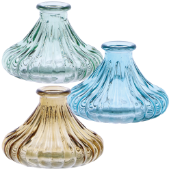 Portacandela Vetro Diam. Cm.10X7H 3 Col. Ass.