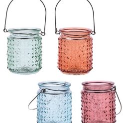 Portatealight Vetro Cm.8X9,5H 4 Colori