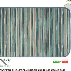 Tappeto Chalet Plus Dis.51 Cm.52X40 E Blu
