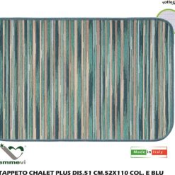 Tappeto Chalet Plus Dis.51 Cm.52X80 E Blu