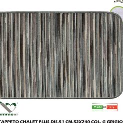 Tappeto Chalet Plus Dis.51 Cm.52X240 G Grigio