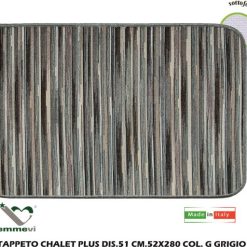 Tappeto Chalet Plus Dis.51 Cm.52X280 G Grigio