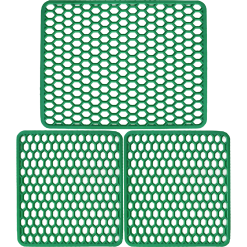Set Tappetini per Lavello in Gomma Acqua Marina 1 Scolapiatti 2 Fondo Lavello Antimuffa Resistente Made in Italy - immagine 2