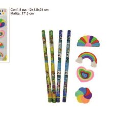 Matite Set 4 Pz. Con 4 Gomme In Blister