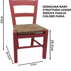Sediolina Baby Paglia Colore Fuxia