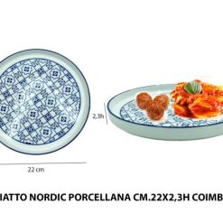 Piatto Nordic Porcellana Cm.22X2,3H Coimbra