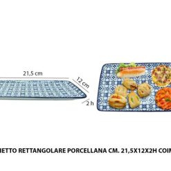 Vassoietto Rett.Re Porcellana Cm.21,5X12X2H Coimbra