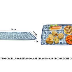 Vassoietto Rett.Re Porcellana Cm.30X18X2H Coimbra