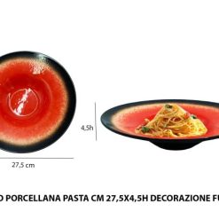 Piatto Porcellana Pasta Cm.27,5X4,5H Dec. Fuoco