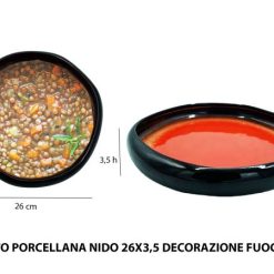 Piatto Porcellana Nido Cm.26X3,5 Dec. Fuoco