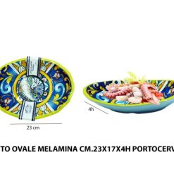 Piatto Ovale Melamina Cm.23X17X4H Portocervo