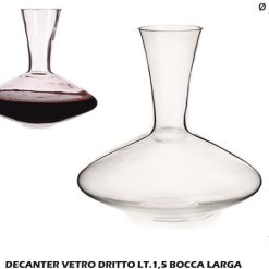 Decanter Vetro Dritto Lt.1,5 Bocca Larga
