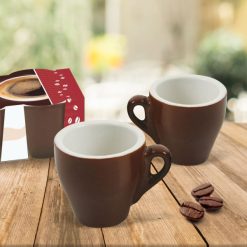 Tazzine Caffe' Conf. 6 Pz. S/Piatt. Marrone Alta