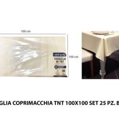 Tovaglia Coprimacchia Tnt 100X100 Set 25 Pz. Beige