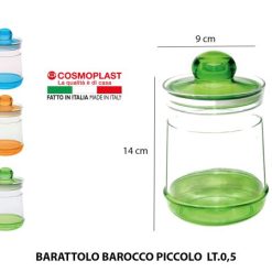 Barattolo Barocco Tondo Piccolo Lt.0,5 Cm.9X14H