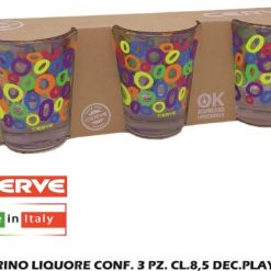 Bicchierino Liquore Conf. 3 Pz. Cl.8,5 Dec.Play Okt Ass.