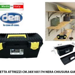 Cassetta Attrezzi Cm.38X18X17H Nera Chius. Giallo