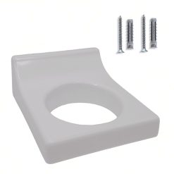 Sicignano | Porta Phon Supporto Asciugacapelli Montaggio Murale a Muro da Parete Bianco Plastica, 13×10.5×5.5h cm, Viti Incluse, Bagno Camera Spogliatoio