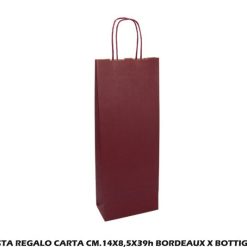 Busta Regalo Carta Cm.14X8,5X39H Bordeaux X Bottiglia