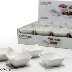 Ciotolina Ceramica Quadra Cm.9X9X4,5H Bianca