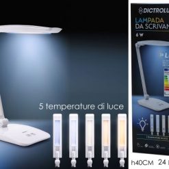 Lampada Da Scrivania 24 Led Cm.40H Touch Bianca