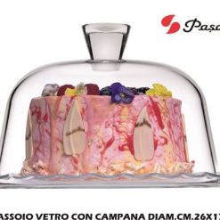 Vassoio Vetro Con Campana Diam.Cm.26X17H
