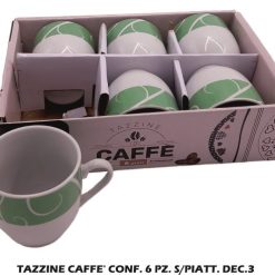 Tazzine Caffe' Conf. 6 Pz. S/Piatt. Dec.3
