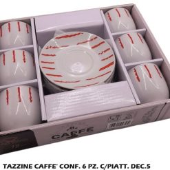 Tazzine Caffe' Conf. 6 Pz. C/Piatt. Dec.5