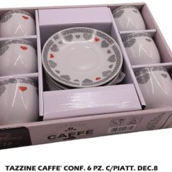 Tazzine Caffe' Conf. 6 Pz. C/Piatt. Dec.8