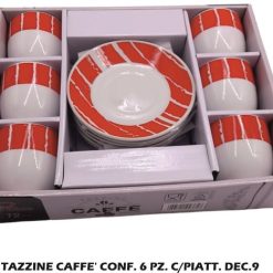 Tazzine Caffe' Conf. 6 Pz. C/Piatt. Dec.9