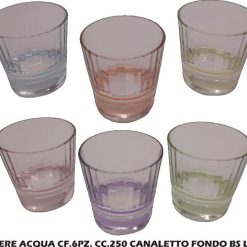 Bicchiere Acqua Cf.6Pz. Cc.250 Canaletto Fondo Bs Lustro
