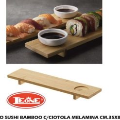 Vassoio Sushi Bamboo C/Ciotola Melamina Cm.35X8,5X2,5H