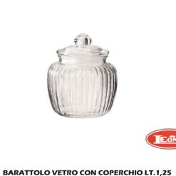 Barattolo Vetro Con Coperchio Lt.1,25