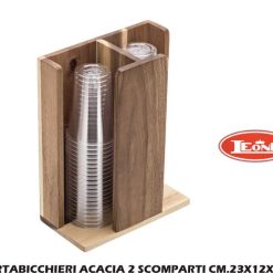 Portabicchieri Acacia 2 Scomparti Cm.23X12X30H