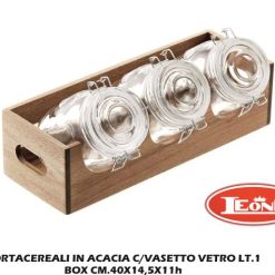 Portacereali In Acacia C/Vasetto Vetro Lt.1