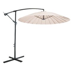 Ombrellone da Giardino a Braccio, Diametro 2,7 m, Antracite, Telo Ecru