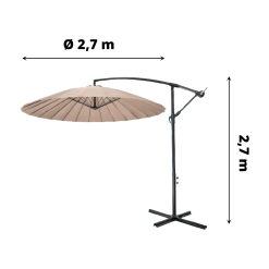 Ombrellone Con Falda Cm.270 Camel - immagine 4