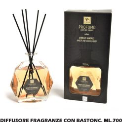 Diffusore Fragranze Con Bastonc. Ml.700 Ambra E Sandalo Esag
