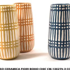 Vaso Ceramica Fiori Boho Chic Cm.13X27H Ass.
