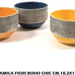 Vaso Ceramica Fiori Boho Chic Cm.18,2X11H Ass.