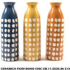 Vaso Ceramica Fiori Boho Chic Cm.11,5X35,8H Ass.