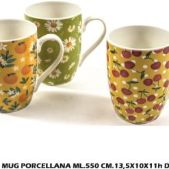 Tazza Mug Porcellana Ml.550 Cm.13,5X10X11H Dec. Ass.